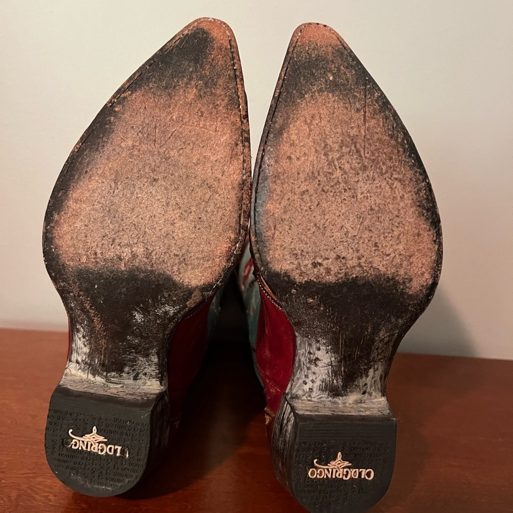 Old Gringo Golondrina Red and Turquoise Cowboy Boots - Picture 5 of 8